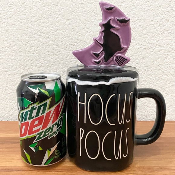RAE DUNN Hocus Pocus Witch Topper Black Ceramic Halloween Mug - Picture 3 of 11